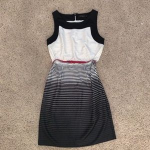 Limited black and white dotted detail dress